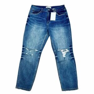 Flying Monkey Ankle Jeans Distressed  High Rise Relaxed Cropped Size‎ 28 NWT
